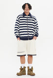 STRIPE KNIT BLOUSON