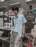 Clean Stripe Two Pocket Short Sleeve Shirt