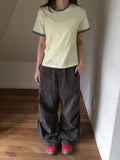 Dason Button Parachute Banding String Pants