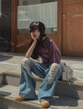 Flower Pigment Oversized Fit Short Sleeve
