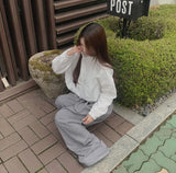High-Neck String Crop Windbreaker