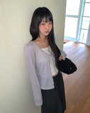 Bamin dot strap see-through cardigan