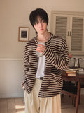 Luboy Striped Crop Cardigan