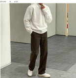 Enti brushed semi-wide slacks