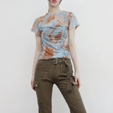 Pressa Mesh See-Through Slit T-Shirt