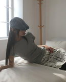 Dome lace see-through unbalanced layered midi skirt