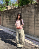 Riqui Cut Curved Wide Cargo Pants