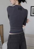 [EEUN BASIC] Chewing Three Quarter Slim T