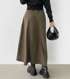 Hepburn A-Line Flare Fit Pin Tuck Banding Long Skirt