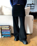 [Layered SET] Yuran Brushed Wrap Button Skirt Bootcut Banding Long Pants