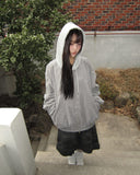[Fake Layered] Devin Overfit Shirring Two-Way Hood Flight Jumper