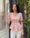 Benzel V-neck Peplum Blouse