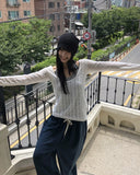 Tida Overfit Punching See-through Long-Sleeve Knit