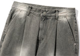 Dust Washing Wide Denim Pants