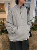 [BAONHAUS] Billtory Button Color Matching Two-tone Sweatshirt