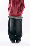Applique lined denim pants