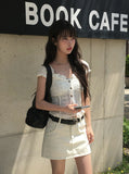 [Belt SET] Adam Cotton Mini Skirt Pants