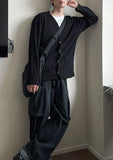 Cotton waffle pocket cardigan
