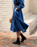 Happiness Denim Shirt Long One Piece (Belt Set)