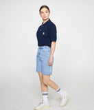 Flower Bear Embroidery Pique Short Sleeve Tee