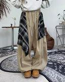 Harrain Check Layered Cotton Pants