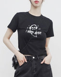 Leanne Cropped Printed T-Shirt