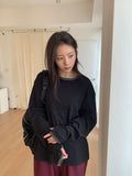 [unisex] Huked Color Matching Waffle Warmer Over Long Sleeve Tee