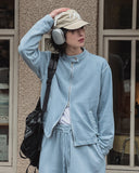 Beuel Pigment Snap Semi Crop Zip Up