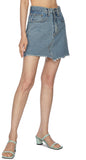 Blue denim short skirt