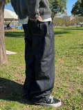 Untouched wide BK BL denim pants (raw-indigo)