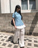 Peanut Nylon Wrap Skirt Pants