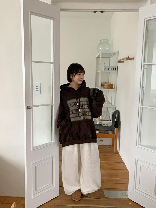 【BAON】[unisex] Pikuyo printing brushed over hoodie BAON (バオン) - [男女兼用]ピクヨプリンティング裏起毛オーバー