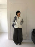 Shudlow Brushed Cut Banding Wide Balloon Pants