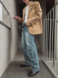 Scale panel wide denim pants