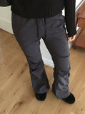 Carlin pin tuck pleated shirring banding long bootcut pants