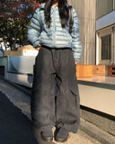 Koi cut brushed denim cargo pants