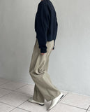 Bow Cotton High Waist Wide Pants