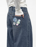 STAR + BADGE Wide Curved Jeans