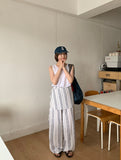 Hoch Summer Stripe Wrap Skirt Pants