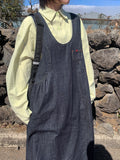 Maneko Button Denim Long One Piece