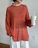 [unisex] Simty Linen Punching Over Knit