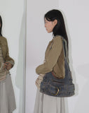 Dipple Y2K Eyelet Belt Denim Shoulder Bag