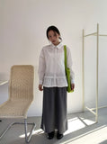 Toyan Frill Shirring Collar Shirt Blouse