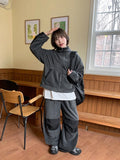 Moriki banding string fleece wide pants