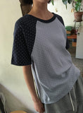 [BAONHAUS] Hirun Dot Color Matching Raglan Short Sleeve Tee