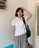 Pompa Collar Frill Short Sleeve Blouse
