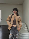 Bake Washing Cotton Biker Jacket