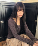 Seka Dot Crop Basic Cardigan