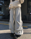 Leto Zipper Pocket Brushed Sweat Cargo Pants