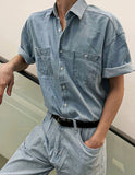 Summer denim half shirt